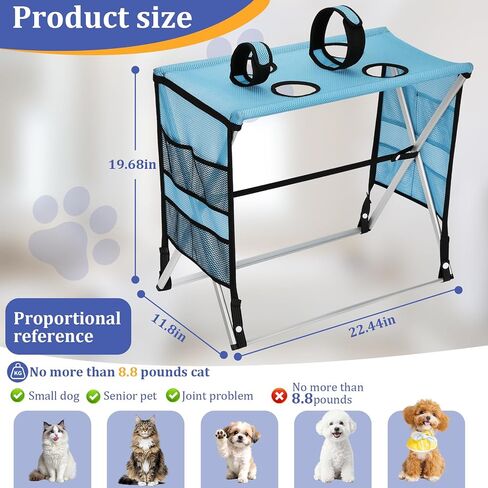Foldable Pet Grooming Hammock with Stand for Small Dogs & Cats - 8.8 lb in Saudi Arabia