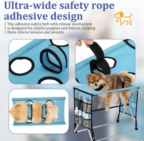 Foldable Pet Grooming Hammock with Stand for Small Dogs & Cats - 8.8 lb in Saudi Arabia