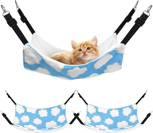 Geelin 4 Pcs Cat Hammock Hanging for Cage Bed, Paw, 20 x 24 Inch in Kuwait