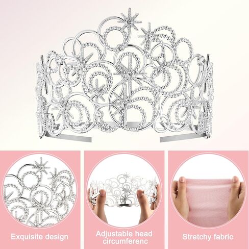 Good Witch Costume Set Pink Princess Witch Costume Halloween Dress up Accessories Princess Crown Star Magic Wand and Gloves for Halloween Cosplay Birthday Party Dress up Supplies Gifts in Kuwait