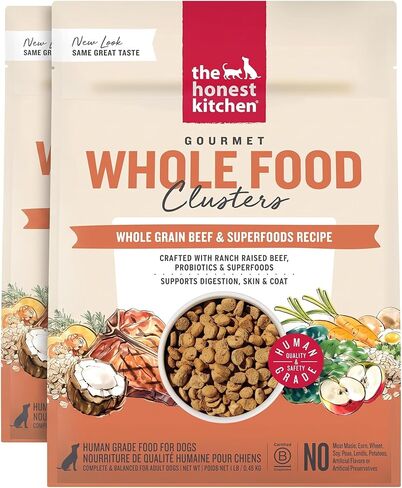 The Honest Kitchen Whole Grain Chicken & Superfoods Whole Food Clusters, Vet Crafted Human Grade Dry Dog Food, Skin, Coat, Digestion & Healthy Weight, 5 lb Bag in Saudi Arabia
