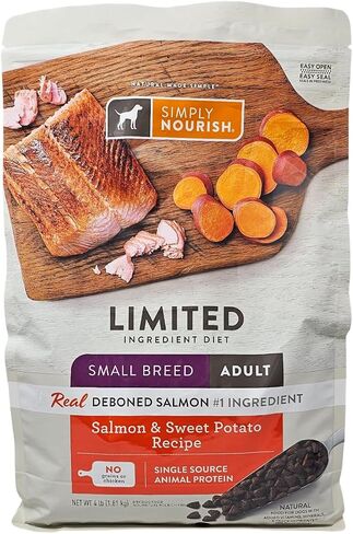 SIMPLY NOURISH Small Breed Adult Salmon and Sweet Potato Dry Dog Food, 4 Pound Bag in Kuwait
