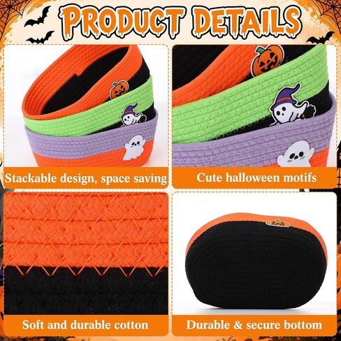 3 Pack Halloween Boo Basket Gift Empty with Ribbons and Bag in Kuwait