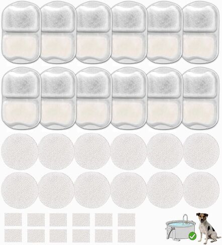 18 Sets Pet Water Fountain Filter Replacement Compatible with Oneisall PWF-002 7L/230oz Dog Water Fountain, Dog Water Bowl Filters with Pre-Filters and Pump Sponges in Kuwait