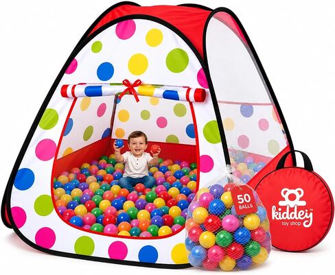 Kiddzery Toddler Ball Pit, Baby Ball Pit, Pop Up Play Tent for Kids, 39 x 39 x 39 Inches, Indoor Outdoor Playhouse, Foldable Portable Activity Tent, Easy Setup, Includes Carry Bag, Balls Not Included in Kuwait