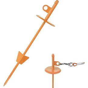 Dog tie-Out Stake for Dogs,16" Dog Stake for Outside Easy to Install, 360° Swivel Anchor Stake for Yard, Camping, Beach (Black) in Kuwait