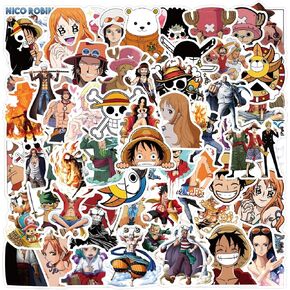 100Pcs One Piece Stickers for Water Bottle, Cool Anime Cartoon Waterproof Vinyl Stickers for Adult Teen Girl Kids Laptop Skateboard Bike Guitar Laggage Travel Case Helmet Notebook Scrapbook in Kuwait