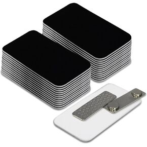 Name Tag/Badge Blanks - 25 Pack - White 1" X 3", Round Corners, Magnetic Backing. Durable Plastic DIY Engravable Magnetic Name Tag Kit for Office School Supplies in Saudi Arabia