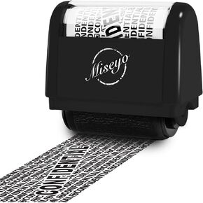 Miseyo Wide Identity Theft Protection Roller Stamp Set - Yellow (3 Refill Ink Included) in Saudi Arabia