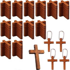 70/120/240 Pack Wooden Pocket Cross Charms For Prayer Crafts DIY Keychains in Saudi Arabia