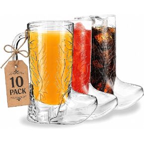 4E's Novelty 10Pcs Cowboy Boot Mug Cups (10 Pack) 17 oz Reusable Hard Plastic, BPA Free - for Cowboy Themed Party Supplies, Western Accessories in Saudi Arabia