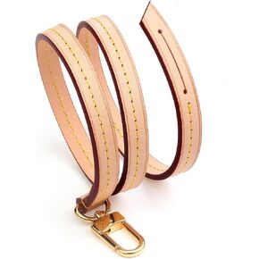 jiesinlov Natural Vachetta Leather Replacement Bags Thin Short Purse Strap Shoulder Straps for Multi Pochette Boulogne Montaigne Accessories.Solid Brass Hardware(Apricot-Width:0.43in&Length:23.6in) in Kuwait