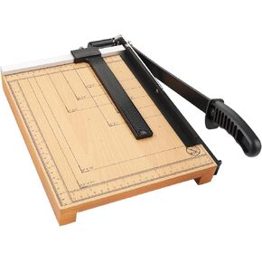 MROCO Heavy Duty Guillotine Paper Cutter & Paper Trimmer, 12" Cut Length, Automatic Clamp, Adjustable Guide, Wood Base with millimeters/inches Gridlines in Saudi Arabia