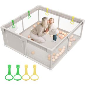 ZEEBABA Baby Playpen with Mat، روضة أطفال مقاس 47x47 بوصة، روضة للأطفال الرضع والأطفال الصغار، أقلام لعب صغيرة للأطفال، روضة كبيرة للأطفال الصغار، ساحة لعب للرضع مع بساط لعب مقاس 47 بوصة، ساحة لعب مع بوابة in Kuwait