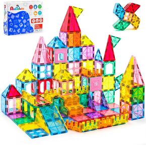 Anbalulu 182PCS Magnetic Tiles, Large Castle Building Blocks for Kids in Kuwait