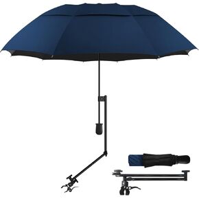 UPF 50+ Golf Umbrella with Adjustable Universal Clamp, Portable Umbrellas for Rain, Manual Open & Close, for Beach Chair, Golf Cart, Stroller, Bleacher, Patio in Saudi Arabia