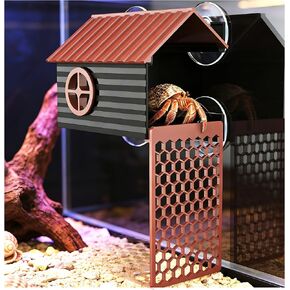 Hermit Crab Accessories | Hermit Crab Climbing Toys with Climbing Wall | Multi-Functional Hermit Crab Hideaway & Foraging Cave with Ladder | Hermit Crab Cage Decorations in Kuwait