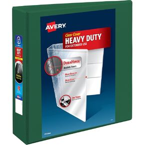 Avery Heavy Duty View 3 Ring Binder, 2" One Touch EZD Ring, Holds 8.5" x 11" Paper, 1 Green Binder (79683) in Saudi Arabia