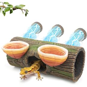 REPTITRIP Magnetic Crested Gecko Hideout - Resin Hollow Log Cave, Reptile Hide Cave, Reptile & Amphibian Habitat Hide, Terrariums Decor in Saudi Arabia