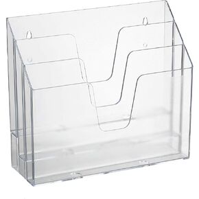Acrimet Horizontal Triple File Folder Holder Organizer (Clear Crystal Color) in Saudi Arabia