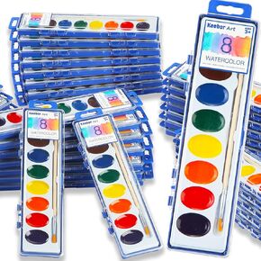 Keebor Washable Watercolor Paint Set, 36 Pack, 8 Colors with Paint Brush in Saudi Arabia