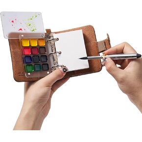 Fuumuui Watercolor Travel Sketchbook Set, 24-Color Watercolor Paints Kit & 100% Cotton Cold Press 300gsm Portable Art Journal with Dual-Tip Brush – Plein Air Painting Supplies for Artists, Beginners, Journaling in Kuwait