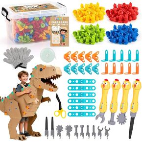 196PCS Cardboard Cutter for Kids, Cardboard Tools Toys for 5+ Boys Girls in Kuwait