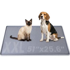 Dog Pee Pad Holder & Cat Litter Mat, L 34'' × 28'', Waterproof Floor Silicone Mat for Pets, Easy to Clean, Soft on Paws (Dark Grey) in Saudi Arabia
