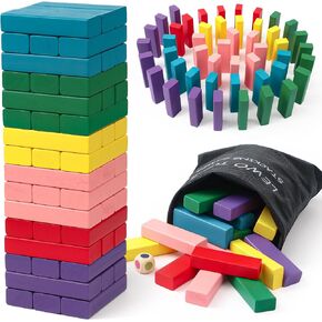 Lewo Wooden Stacking Board Games Building Blocks for Kids Boys Girls- 48 Pieces in Saudi Arabia