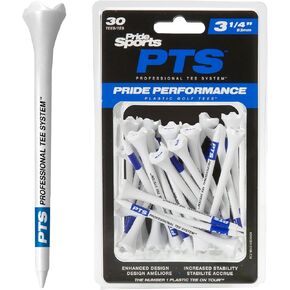 Pride Professional Tee System Plastic Golf Tees, 3-1/4 inch - 30 count (Blue),EV31430 White in Saudi Arabia