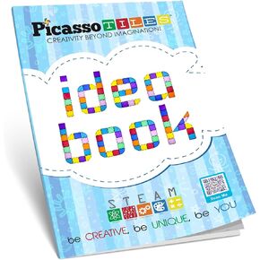 PicassoTiles STEM Learning Idea Book with Over 150+ Ideas 110 Pages of Unique Innovative Creations for Magnet Tile Building Block Magnetic Toy Construction Sets, Easy to Read Instructions Kids Age 3+ in Saudi Arabia