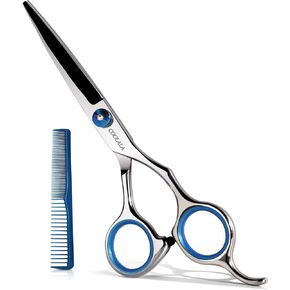 COOLALA Stainless Steel Hair Cutting Scissors 6.5 Inch Hairdressing Razor Shears Professional Salon Barber Haircut Scissors, One Comb Included, Home Use for Man Woman Adults Kids Babies in Kuwait