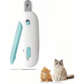 Adjustable Cat Nail Clippers with Safety Guard & Hidden File, Splash-Proof Trimmer for Kittens & Indoor Cats, Painless Blue Claw Scissors in Kuwait