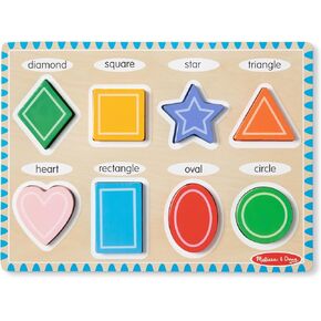 Melissa & Doug Shapes Wooden Chunky Puzzle (8 pcs) - FSC Certified in Saudi Arabia