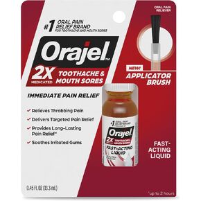 Orajel 2X Medicated Toothache & Mouth Sores Liquid, 0.45 Fl Oz in Saudi Arabia