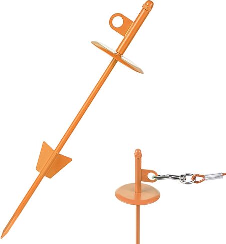 Dog tie-Out Stake for Dogs,16" Dog Stake for Outside Easy to Install, 360° Swivel Anchor Stake for Yard, Camping, Beach (Black) in Kuwait