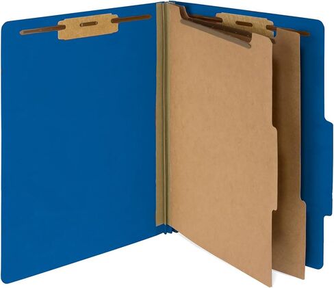 10 Dark Blue Classification Folders - 2 Divider - 2 Inch Tyvek Expansions - Durable 2 Prongs Designed to Organize Standard Medical Files, Law Client Files - Letter Size, Dark Blue, 10 Pack in Kuwait