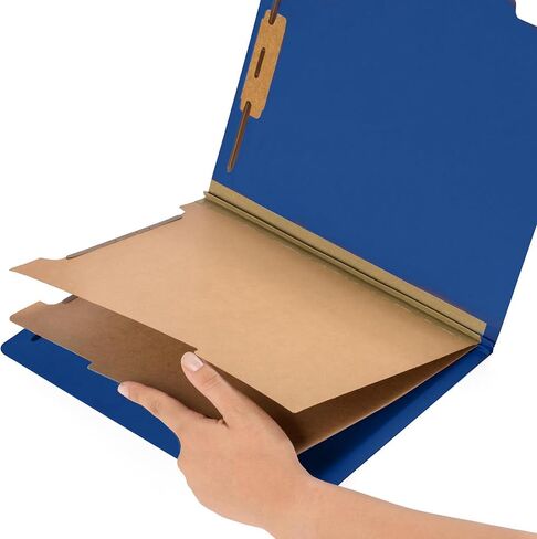 10 Dark Blue Classification Folders - 2 Divider - 2 Inch Tyvek Expansions - Durable 2 Prongs Designed to Organize Standard Medical Files, Law Client Files - Letter Size, Dark Blue, 10 Pack in Kuwait