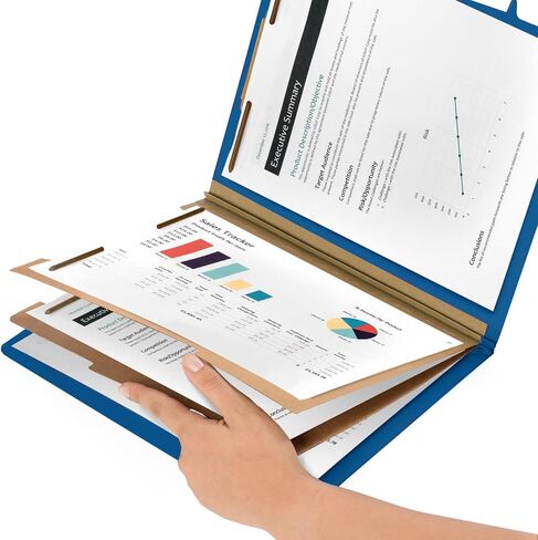 10 Dark Blue Classification Folders - 2 Divider - 2 Inch Tyvek Expansions - Durable 2 Prongs Designed to Organize Standard Medical Files, Law Client Files - Letter Size, Dark Blue, 10 Pack in Kuwait