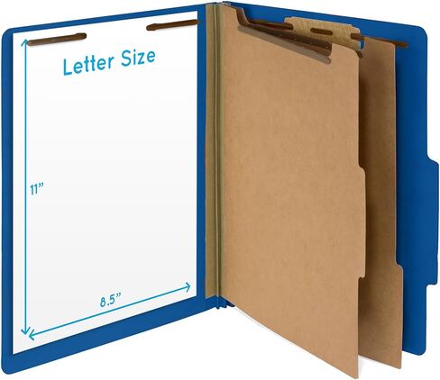 10 Dark Blue Classification Folders - 2 Divider - 2 Inch Tyvek Expansions - Durable 2 Prongs Designed to Organize Standard Medical Files, Law Client Files - Letter Size, Dark Blue, 10 Pack in Kuwait