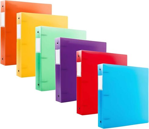 Filexec 50003-6492 6492, 1" Frosted Ring Binder, Set of 6, 6 Assorted Colors, Blueberry, Strawberry, Grape, Lime, Lemon, Tangerine in Kuwait