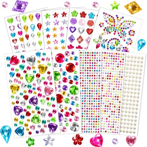 Gem Stickers, 2437Pcs Self-Adhesive Bedazzling Stickers for Kids Crafts in Saudi Arabia