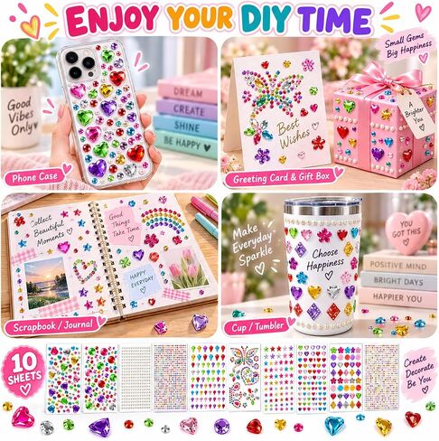 Gem Stickers, 2437Pcs Self-Adhesive Bedazzling Stickers for Kids Crafts in Saudi Arabia