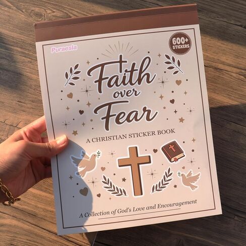 600Pcs Faith Over Fear Christian Sticker Book by Puraesla, Bible Verse & Jesus Stickers for Women Girls Teens, Faith-Based Religious Scripture decals for Journaling, Water Bottles, Laptops & Notebooks in Saudi Arabia