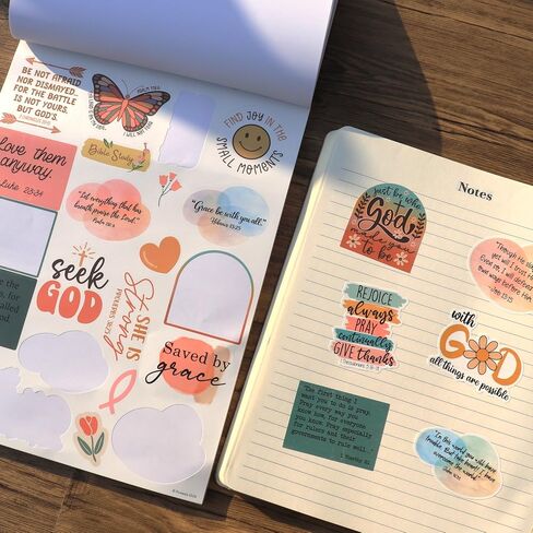 600Pcs Faith Over Fear Christian Sticker Book by Puraesla, Bible Verse & Jesus Stickers for Women Girls Teens, Faith-Based Religious Scripture decals for Journaling, Water Bottles, Laptops & Notebooks in Saudi Arabia
