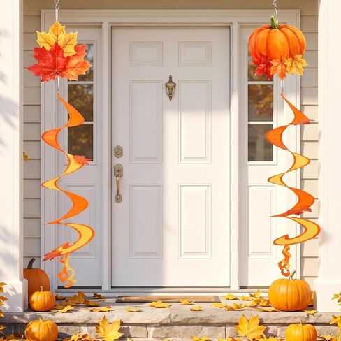 Jyrzolvn 2 Pack 40 Inch Fall Wind Spinners for Outside Hanging Wind Twister Autumn Harvest Season Swirling Decor in Kuwait
