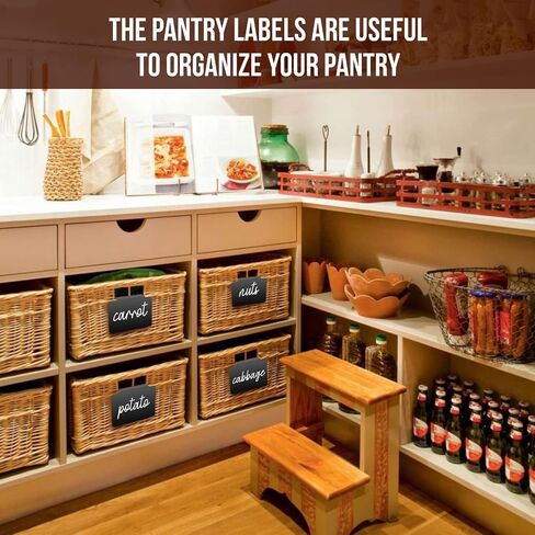 Basket Labels Clip On for Pantry Organization and Storage Baskets Bin Labels - Small Chalk Labels for Baskets - Black Bin Clip Labels for Baskets - Chalkboard Basket Tags Dry Erase Bin Labels Clip On in Kuwait