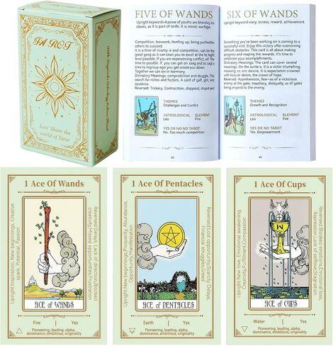 Beginner Tarot Cards-Tarot Cards with Meanings on Them-Tarot Deck with Guidebook -Learning Tarot Cards-Yes No Maybe Tarot Deck(Free Lined Velvet Pouch Bag) in Kuwait
