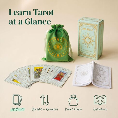 Beginner Tarot Cards-Tarot Cards with Meanings on Them-Tarot Deck with Guidebook -Learning Tarot Cards-Yes No Maybe Tarot Deck(Free Lined Velvet Pouch Bag) in Kuwait