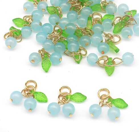30 Pcs Red Cherry Charms Mini Cute Glass Fruit Beads Charm Acrylic Beaded in Saudi Arabia